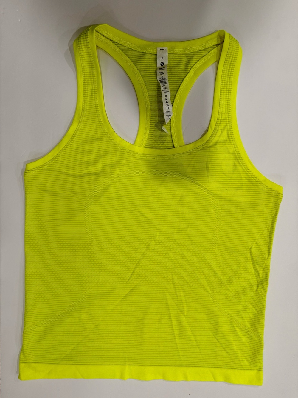 LIKE NEW‼️LuluLemon Swiftly Tech Racerback Tank 2.0 -Size 6 Highlighter Yellow